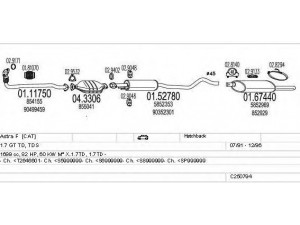 MTS C250794006932 išmetimo sistema 
 Išmetimo sistema -> Išmetimo sistema, visa