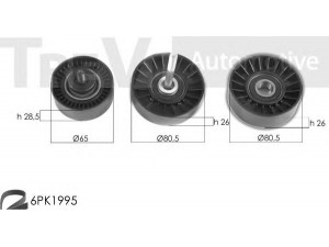 TREVI AUTOMOTIVE KA1022F skriemulių komplektas, V formos rumbuotas diržas 
 Diržinė pavara -> V formos rumbuotas diržas/komplektas -> Cilindrų komplektas