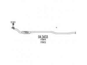 MTS 04.3433 katalizatoriaus keitiklis 
 Išmetimo sistema -> Katalizatoriaus keitiklis
1705C2, 1705FA