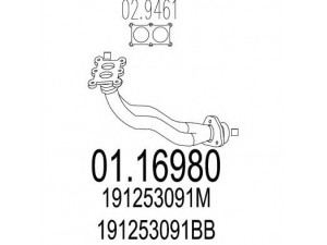 MTS 01.16980 išleidimo kolektorius 
 Išmetimo sistema -> Išmetimo vamzdžiai
191253091BB, 191253091M, 191253091T