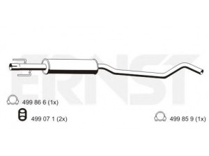 ERNST 012225 vidurinis duslintuvas 
 Išmetimo sistema -> Duslintuvas
58 52 231, 58 52 484, 13139864