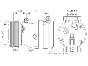 NRF 32101G kompresorius, oro kondicionierius 
 Oro kondicionavimas -> Kompresorius/dalys
7711134454, 8200021822