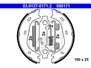 ATE 03.0137-0171.2 stabdžių trinkelių komplektas, stovėjimo stabdis 
 Stabdžių sistema -> Rankinis stabdys
126 420 01 20