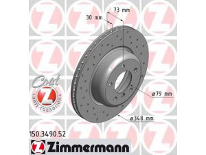 ZIMMERMANN 150.3490.52 stabdžių diskas 
 Stabdžių sistema -> Diskinis stabdys -> Stabdžių diskas
3411 6 782 601, 3411 6 794 427