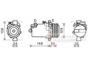 VAN WEZEL 0600K408 kompresorius, oro kondicionierius 
 Oro kondicionavimas -> Kompresorius/dalys
64526901206, 64528375319, 64528386650