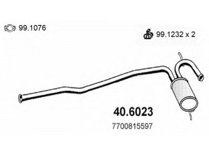 ASSO 40.6023 vidurinis duslintuvas 
 Išmetimo sistema -> Duslintuvas
7700815597
