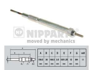NIPPARTS N5713012 kaitinimo žvakė 
 Kibirkšties / kaitinamasis uždegimas -> Kaitinimo kaištis
WE01-18-601