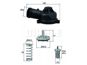 MAHLE ORIGINAL TI 244 83D termostatas, aušinimo skystis 
 Aušinimo sistema -> Termostatas/tarpiklis -> Thermostat
03C121110K, 03C121110Q