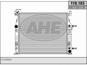 AHE 118.183 radiatorius, variklio aušinimas 
 Aušinimo sistema -> Radiatorius/alyvos aušintuvas -> Radiatorius/dalys
2515000003