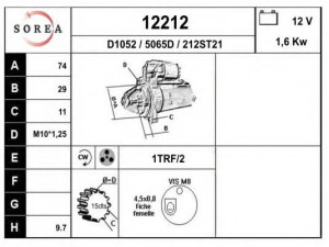 EAI 12212 starteris 
 Elektros įranga -> Starterio sistema -> Starteris
281000Y020, 281000Y021