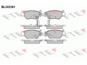 FTE BL2422A1 stabdžių trinkelių rinkinys, diskinis stabdys 
 Techninės priežiūros dalys -> Papildomas remontas
1605025, 1605039, 1605040, 1605961