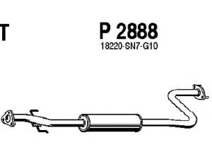 FENNO P2888 vidurinis duslintuvas 
 Išmetimo sistema -> Duslintuvas
18220-SN7G10, GEX33676, 18220-SN7G10