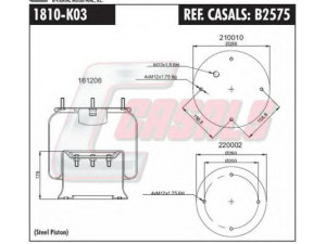CASALS B2575 dėklas, pneumatinė pakaba