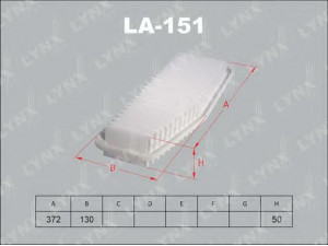 LYNXauto LA-151 oro filtras 
 Filtrai -> Oro filtras
AY120-TY048, 17700-28091, 17801-28010