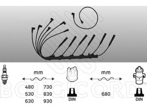 BOUGICORD 4174 uždegimo laido komplektas 
 Kibirkšties / kaitinamasis uždegimas -> Uždegimo laidai/jungtys
12 12 1 361 218