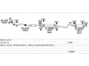 MTS C250997011743 išmetimo sistema 
 Išmetimo sistema -> Išmetimo sistema, visa