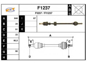 SNRA F1237 kardaninis velenas