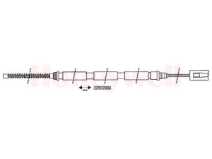 BENDIX 432884B trosas, stovėjimo stabdys 
 Stabdžių sistema -> Valdymo svirtys/trosai
4745F3, 4745F3