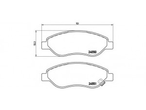 BREMBO P 59 053 stabdžių trinkelių rinkinys, diskinis stabdys 
 Techninės priežiūros dalys -> Papildomas remontas
1605228, 1605355, 93169176, 93192895