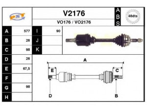 SNRA V2176 kardaninis velenas 
 Ratų pavara -> Kardaninis velenas
5003913, 8601098, 8643437, 9122921