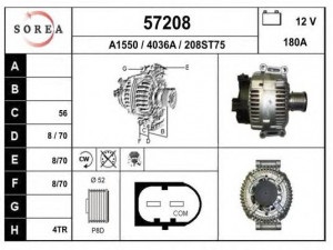 EAI 57208 kintamosios srovės generatorius
A6421540302, A6421540502