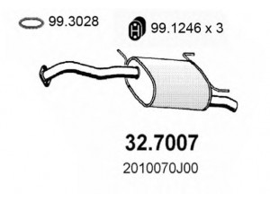 ASSO 32.7007 galinis duslintuvas 
 Išmetimo sistema -> Duslintuvas
2010070J00, 2010070J00KE, 2010076J00
