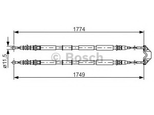 BOSCH 1 987 477 163 trosas, stovėjimo stabdys 
 Stabdžių sistema -> Valdymo svirtys/trosai
13157064, 13237275, 13340391, 522067