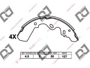 DJ PARTS BS1308 stabdžių trinkelių komplektas 
 Techninės priežiūros dalys -> Papildomas remontas
4313607, 5871000330, 5871000340