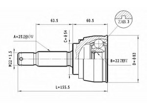 STATIM C.458 jungčių komplektas, kardaninis velenas 
 Ratų pavara -> Sujungimai/komplektas
MB526558, MB525577