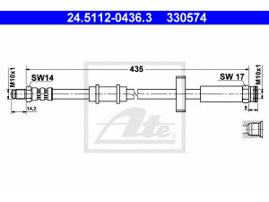 ATE 24.5112-0436.3 stabdžių žarnelė 
 Stabdžių sistema -> Stabdžių žarnelės
4806 36, ZF 07 567 861, 7567861