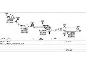 MTS C320080007741 išmetimo sistema 
 Išmetimo sistema -> Išmetimo sistema, visa