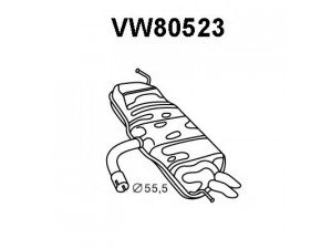 VENEPORTE VW80523 galinis duslintuvas 
 Išmetimo sistema -> Duslintuvas
1K6253609J, JZW253609L
