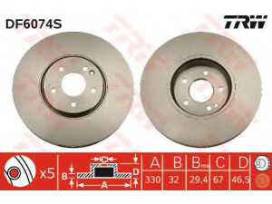 TRW DF6074S stabdžių diskas 
 Stabdžių sistema -> Diskinis stabdys -> Stabdžių diskas
05135475AA, 5135475AA, 5135475AB