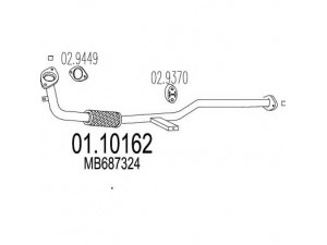 MTS 01.10162 išleidimo kolektorius 
 Išmetimo sistema -> Išmetimo vamzdžiai
MB687324