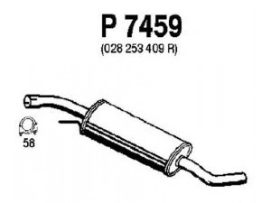 FENNO P7459 vidurinis duslintuvas 
 Išmetimo sistema -> Duslintuvas
(028253409R)
