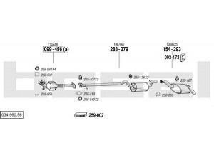 BOSAL 034.960.56 išmetimo sistema 
 Išmetimo sistema -> Išmetimo sistema, visa
