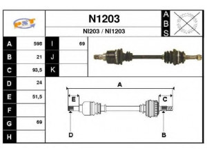 SNRA N1203 kardaninis velenas
3910101B05