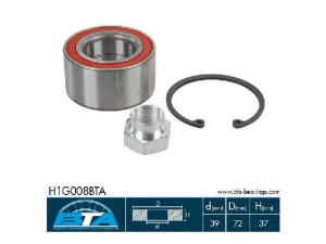 BTA H1G008BTA rato guolio komplektas 
 Ašies montavimas/vairavimo mechanizmas/ratai -> Rato stebulė/montavimas -> Rato guolis
1 088 380, 1 141 771, 5 024 196
