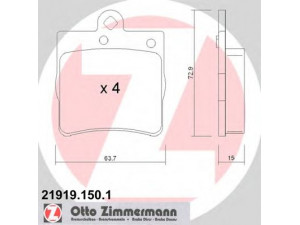 ZIMMERMANN 21919.150.1 stabdžių trinkelių rinkinys, diskinis stabdys 
 Techninės priežiūros dalys -> Papildomas remontas
5126300AA, 5139902AA, 002 420 71 2037