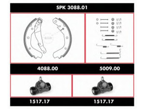 WOKING SPK 3088.01 stabdžių rinkinys, būgniniai stabdžiai 
 Stabdžių sistema -> Būgninis stabdys -> Stabdžių remonto rinkinys