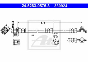 ATE 24.5263-0575.3 stabdžių žarnelė 
 Stabdžių sistema -> Stabdžių žarnelės
90947-02C78