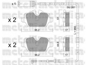 METELLI 22-0641-1K stabdžių trinkelių rinkinys, diskinis stabdys 
 Techninės priežiūros dalys -> Papildomas remontas