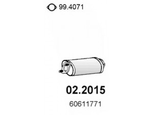 ASSO 02.2015 priekinis duslintuvas 
 Išmetimo sistema -> Duslintuvas
60611771, 60653560