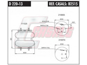 CASALS B2515 dėklas, pneumatinė pakaba