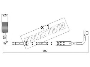 TRUSTING SU.157 įspėjimo kontaktas, stabdžių trinkelių susidėvėjimas 
 Stabdžių sistema -> Susidėvėjimo indikatorius, stabdžių trinkelės
34 35 6 764 299, 34 35 6 768 596