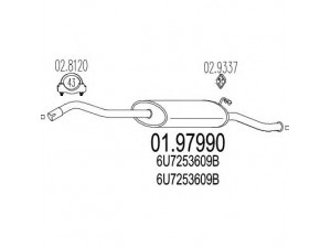 MTS 01.97990 galinis duslintuvas 
 Išmetimo sistema -> Duslintuvas
6U7253609B, 6U7253609B