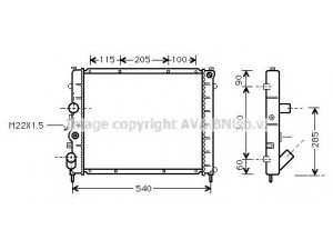 AVA QUALITY COOLING RTA2174 radiatorius, variklio aušinimas 
 Aušinimo sistema -> Radiatorius/alyvos aušintuvas -> Radiatorius/dalys
7700301171