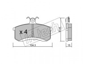 fri.tech. 945.0 stabdžių trinkelių rinkinys, diskinis stabdys 
 Techninės priežiūros dalys -> Papildomas remontas
410605-T099L