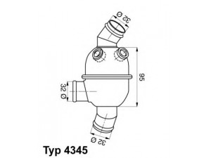 WAHLER 4345.80 termostatas, aušinimo skystis 
 Aušinimo sistema -> Termostatas/tarpiklis -> Thermostat
11 53 1 309 786, 11 53 1 311 654