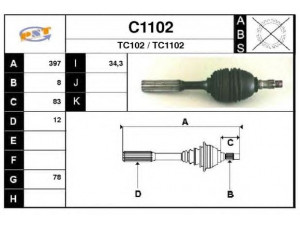SNRA C1102 kardaninis velenas
5409698